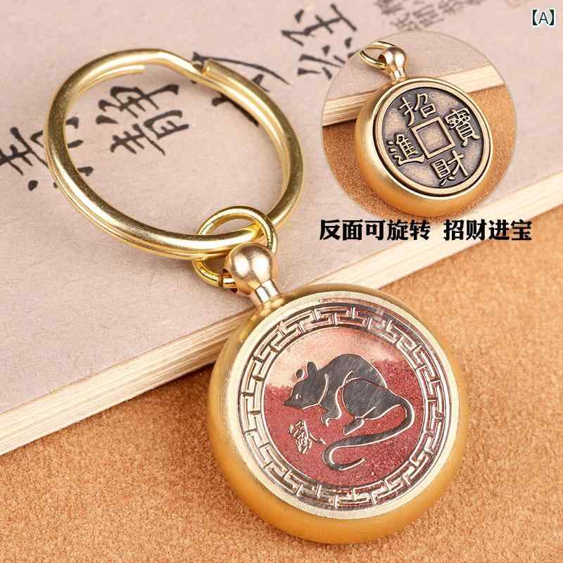 レトロ 車 キーホルダー ペンダント キーアクセサリー キーチェーン ストラップ メンズ レディース兼 チャイナテイスト 装飾品 真鍮