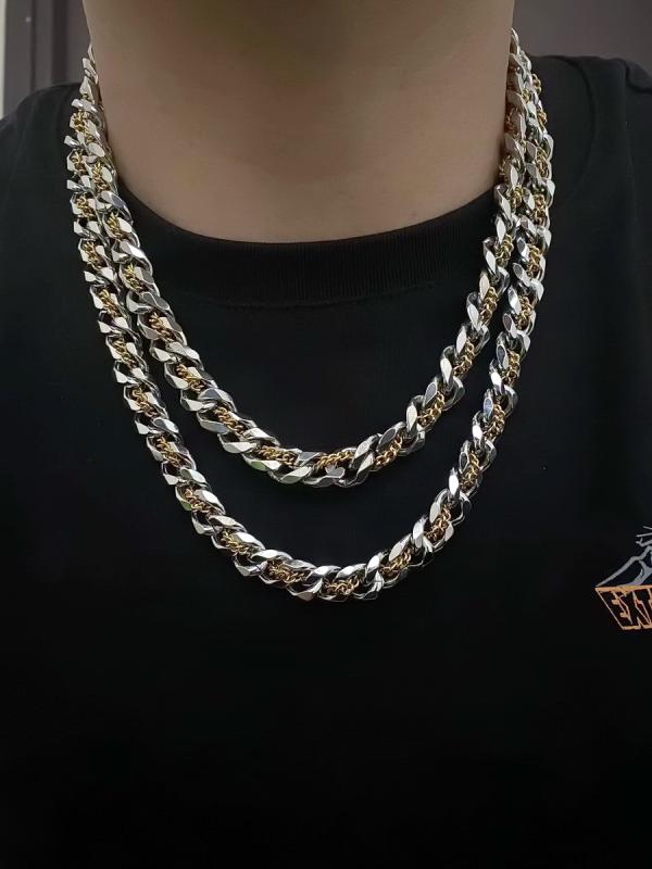 ネックレス HIPHOP ジュエリー ユニセックス アメリカ キューバ ゴールド メンズ チタン鋼 チェーン 男..