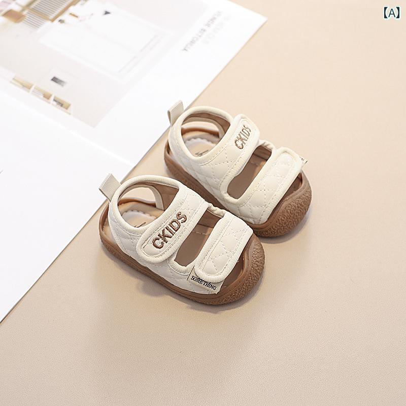 夏 サンダル かわいい ベビー キッズ シューズ カジュアル 夏 アンチキック 軽量 メンズ レディース兼 ビーチ ソフトソール 幼児 靴