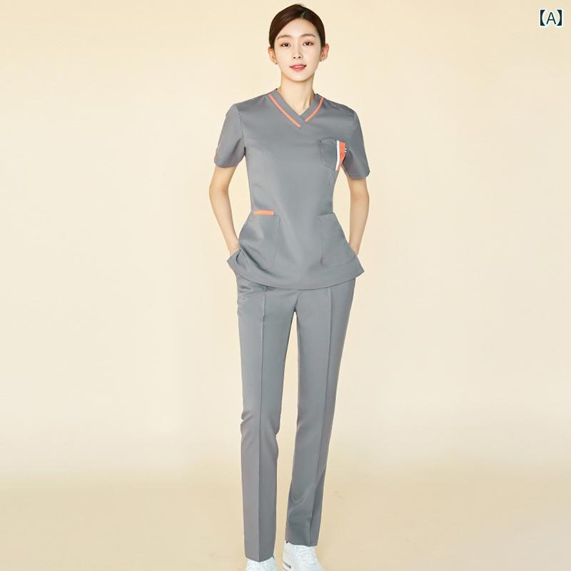 介護 リハビリ ユニフォーム 制服 韓国 医療 美容 技術者 セット 歯科 医院 ペット 病院 メンズ レディース ペット シンプル おしゃれ 大きめサイズ secure-depo-10381835 セキュアデポ サンプル画像2