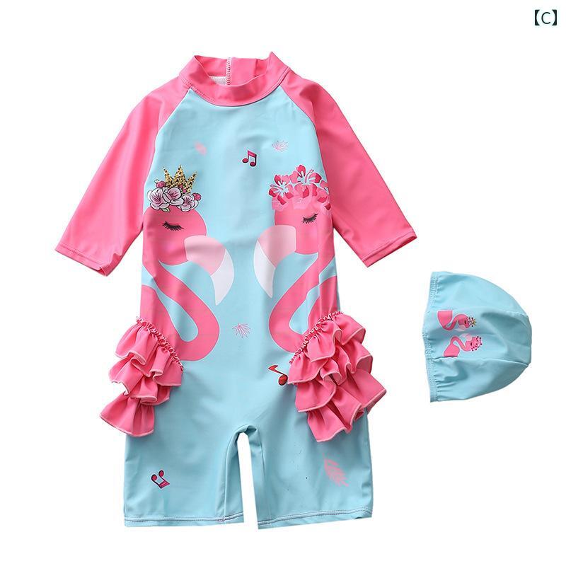セキュアデポの夏 水着 キッズ リゾート プール ビーチ 水泳 水遊び 子供用 スイムウェア 女性 ワンピース ベビー フラミンゴ 韓国 女児 赤ちゃん｜アングル3