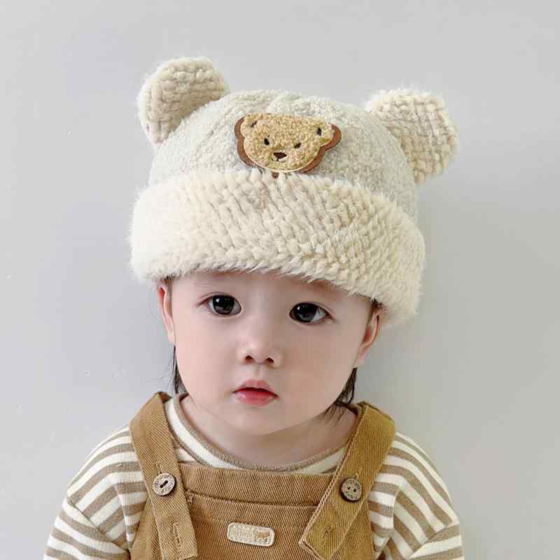 キッズ ベビー 帽子 かわいい 秋冬 男の子 女の子 子供 もこもこ 防寒対策 暖かい メロン帽子 シンプル..