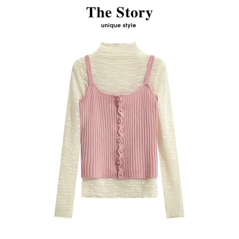 Rakuten - シャツ レディース ファッション ザム シングス ソルト 軽か 大人っぽい ツーピース キャミソール 春先 ユニーク シック レース