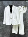 韓国 シンプル メンズ 金属装飾 カジュアル 春秋 ファッション シングルブレスト スーツ 2点セット 無地