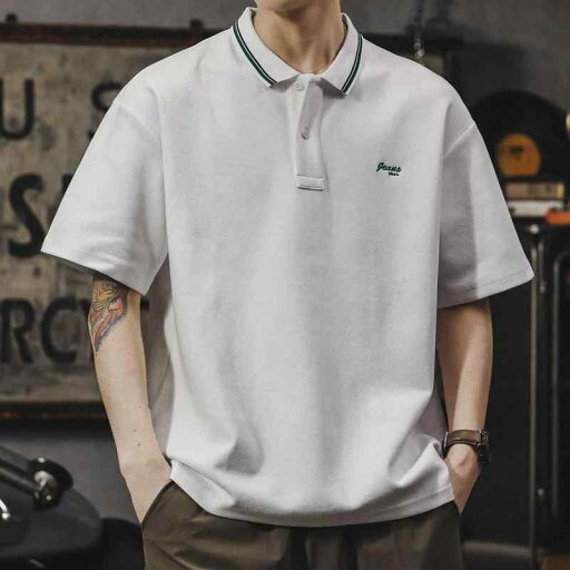 トップス シャツ ポロシャツ メンズ レトロ シンプル 半袖 夏用 ゆったり 大きいサイズ 高級 五分袖 Tシャツ ポール トップス シャツ ポロシャツ メンズ レトロ シンプル 半袖 夏用 ゆったり 大きいサイズ 高級 五分袖 Tシャツ ポール