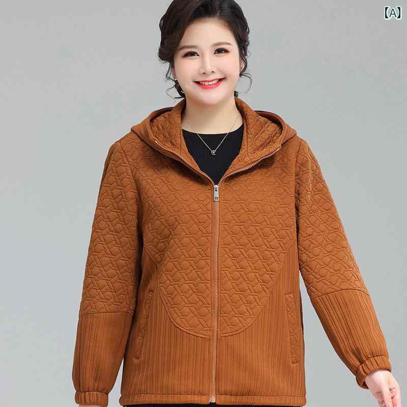 レディース メンズ 母 ママ 秋冬 ジャケット 大きめサイズ フード アウター トップス レディース ゆったり カジュアル 体型カバー ジッパー チャック 秋カラー