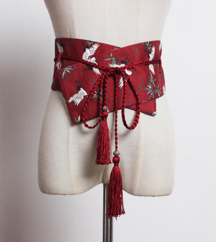 帯ベルト おしゃれ ガードル レディース ベルト 装飾 アンティーク シャツ ドレス スカート 和風 漢服 赤 タッセル チャイナ風 ファッション