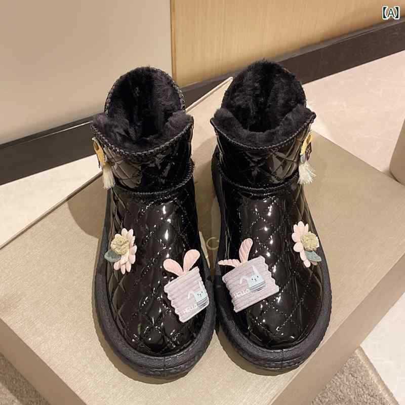 スノーブーツ ショートブーツ 秋冬 厚 裏起毛 防寒 暖かい 滑りにくい 旅行 雪国 アウトドア スノボ レ..