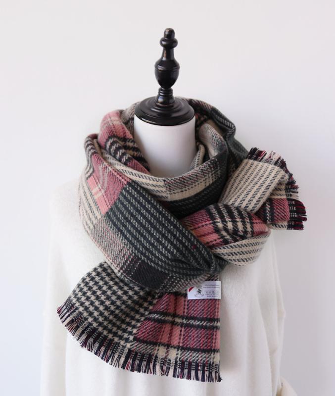 レディース 冬 マフラー おしゃれ 韓国 カラフル チェック スカーフ 和風 カラー ブロッキング 千鳥格子 学生 韓国 判 ショール