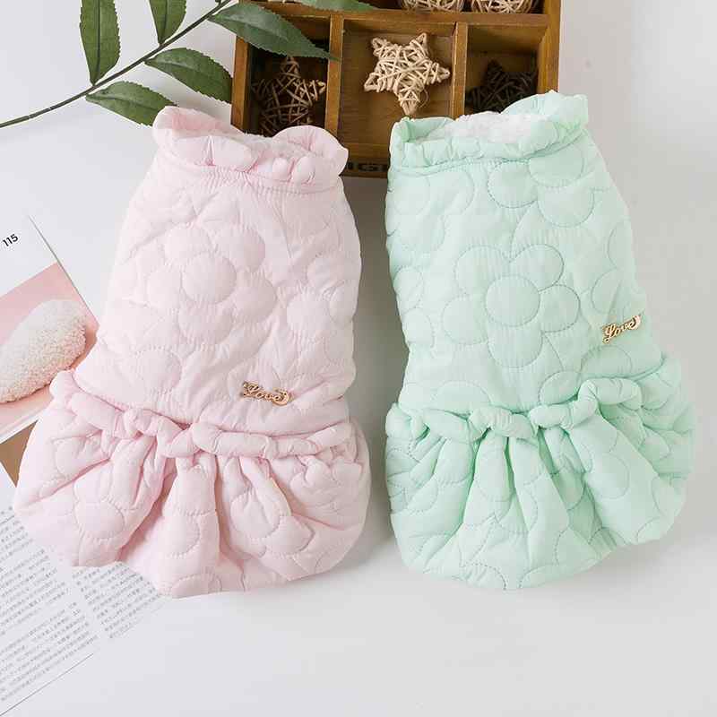 ドッグ ウェア ペット服 犬 猫 小型犬 チワワ ビション テディ ポメラニアン 服 秋冬 スカート コットン 起毛 かわいい カジュアル