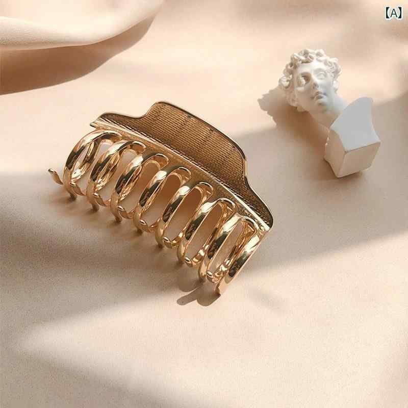 アメリカ クール 大きい 金属製 グラバー ヘアピン 後頭部用 女子 帽子用 エレガント シャーク クリップ