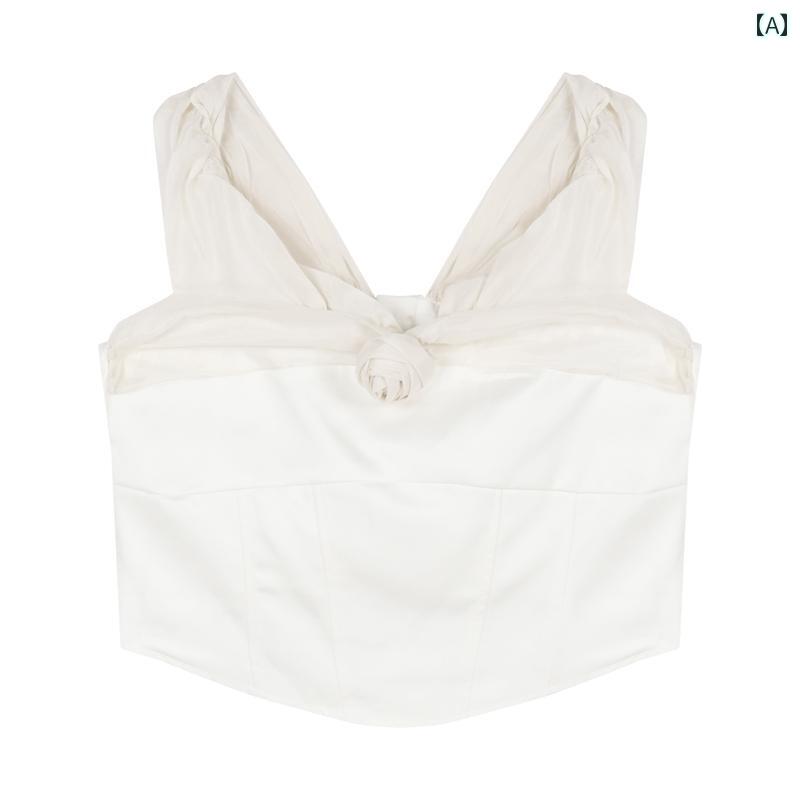 レディース キャミソール Tシャツ 夏 薄手 ショート丈 スリムフィット セクシー 魅惑 ガーリー レディース