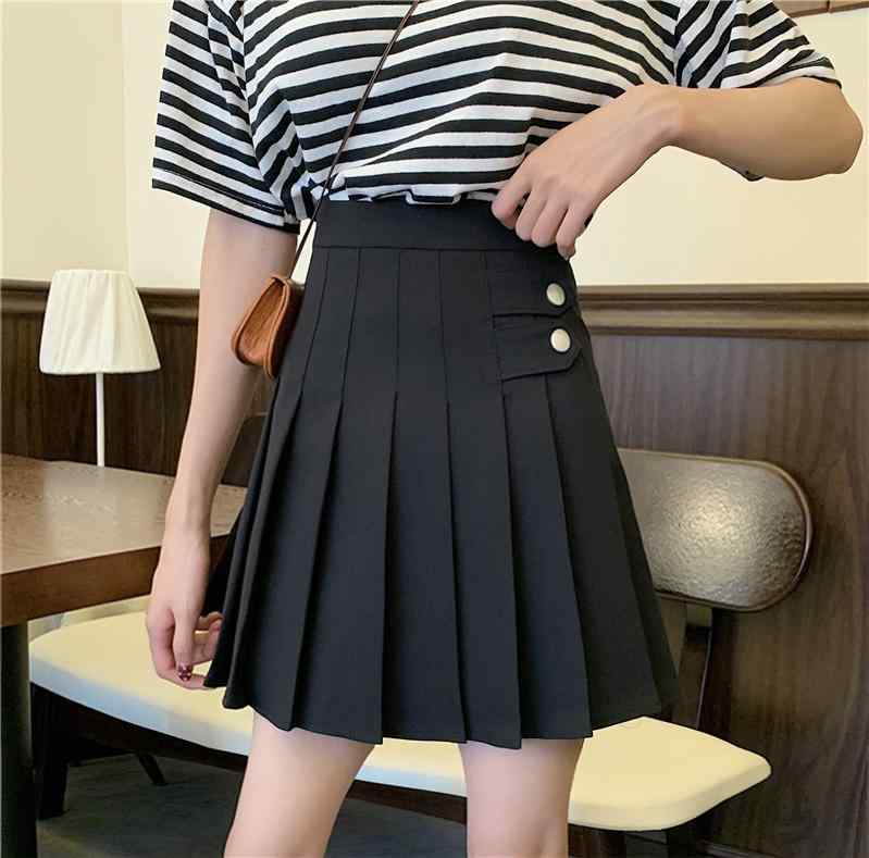 スカート レディース 秋 冬 大きいサイズ 黒 スリム プリーツ 股間 カバー 若々しい 露出 防止 aライン ショート ドレープ
