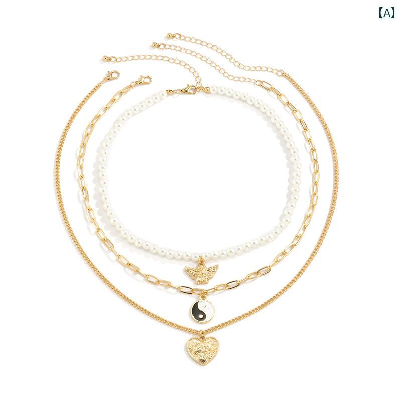 メンズ レディース ネックレス3点セット アクセサリー おしゃれ 豪華感 煌やか デート ギフト ペア イベント フェス パーティ パフォーマンス ダンス コス...