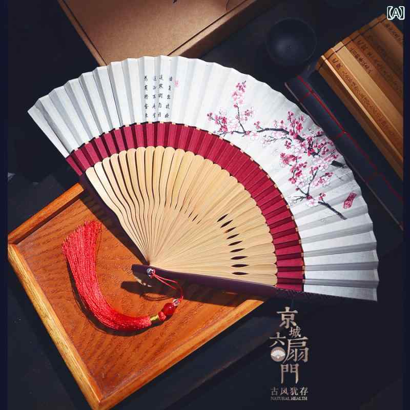 扇子 ファン レトロ おしゃれ 夏 チャイナ風 エキゾチック 魅惑 エレガント 折りたたみ ポータブル 普段使い ギフト