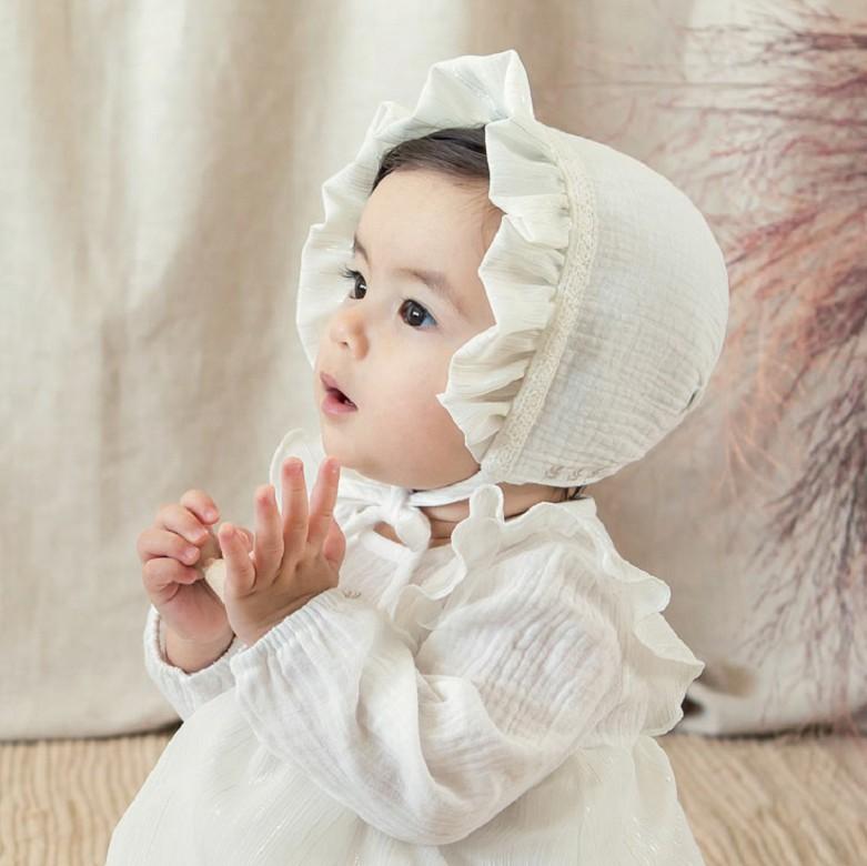 ボンネット帽 ベビー 帽子 防風 柔らかい 頭 ヘッド 保護 雑貨 かわいい 幼児 赤ちゃん 装飾 春夏 屋外..