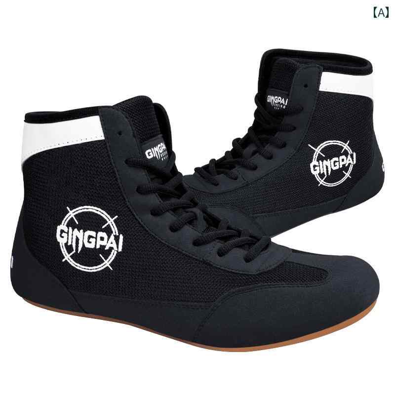 メンズ レディース ボクシング シューズ ローカット サンダ ハイ カット トレーニング ファイティング レスリング ブーツ プロ 仕様 滑り止め