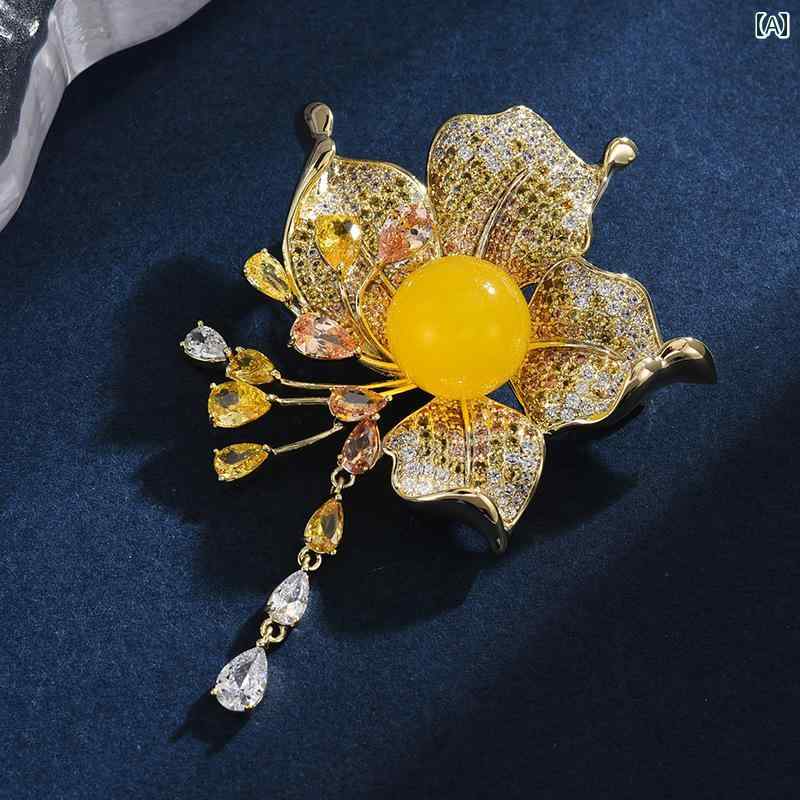 ブローチ 上品 セレモニー 花 ブローチ 高級感 女性 コサージュ パール セーター ピン スーツ 精巧 大きい バッジ 高級感