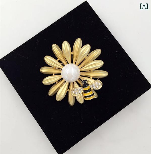 ブローチ 上品 セレモニー 花 ブローチ 高級感 女性 コサージュ パール セーター ピン スーツ 精巧 大..