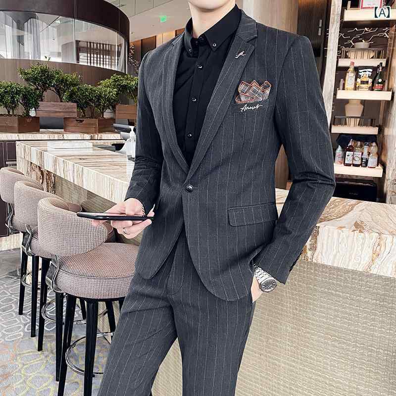 樂天商城 - ジャケット メンズ スーツ 韓国 カジュアル 小型 スーツ プロ スリム フォーマルドレス 花婿 付添人 ウェディングドレス