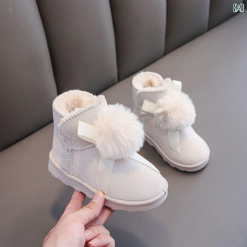 靴 スノーブーツ ショートブーツ 子供靴 キッズ 男の子 女の子用 ベルベット 厚手 ぺたんこ 滑り止め ..