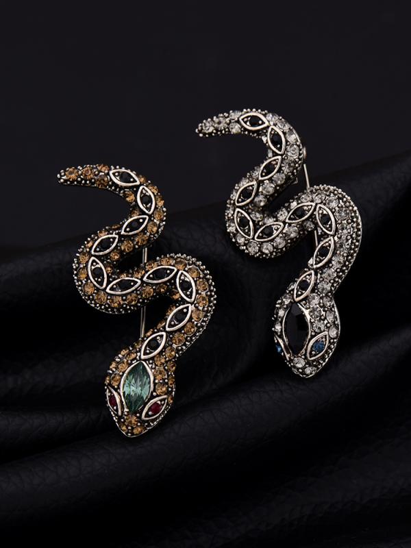 ブローチ おしゃれ クラシック レトロ ヘビ ピン バックル 干支 動物 コサージュ バッジ アクセサリー メンズ レディース