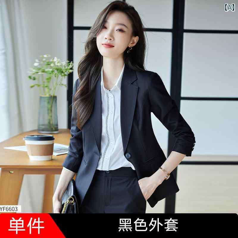 Suits For Job Interviews - レディース ファッション フォーマル スーツ ビジネス オフィス 秋冬 ホテル フォーマル 作業着 ジャケット パンツ セットアップ