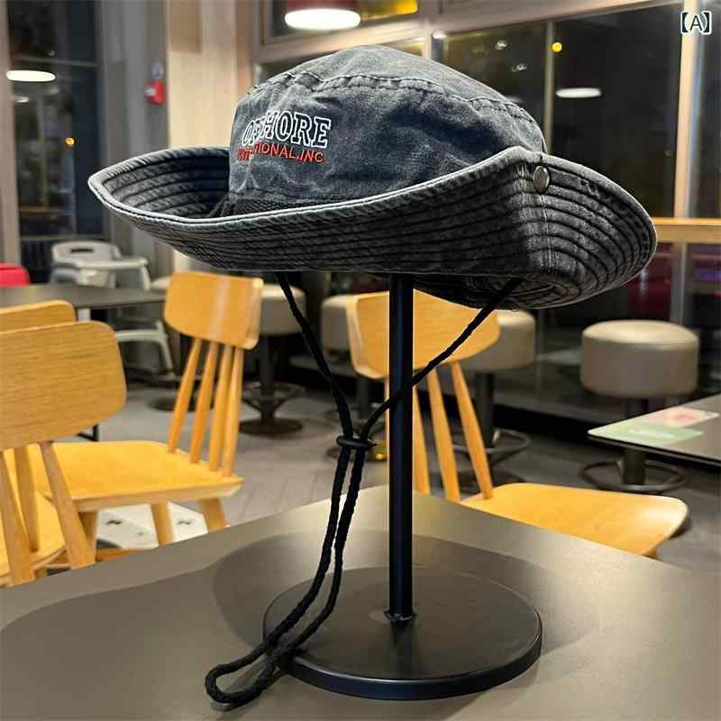 ウエスタン カウボーイ つば広 ハイキング 帽子 メンズ レディース 屋外 釣り キャンプ フィッシャーマン ハット レトロ 日焼け防止 バイザー オールシーズン