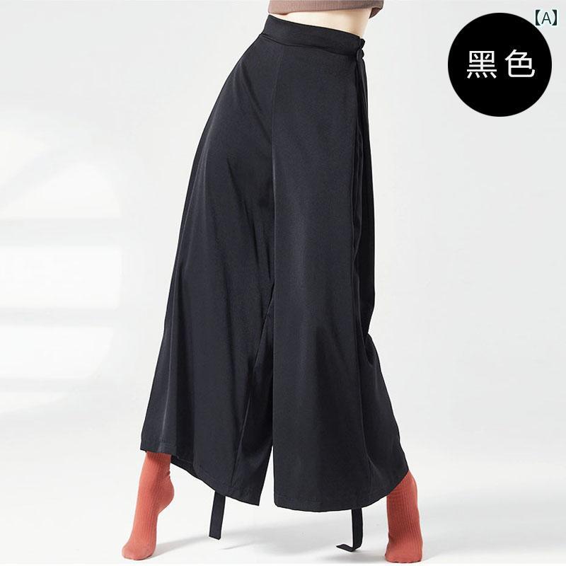 レディース パンツ クラシック ダンス 練習服 大人 中華風 ジャズ ストレート ロング モダン ストリーマー ボディ 服