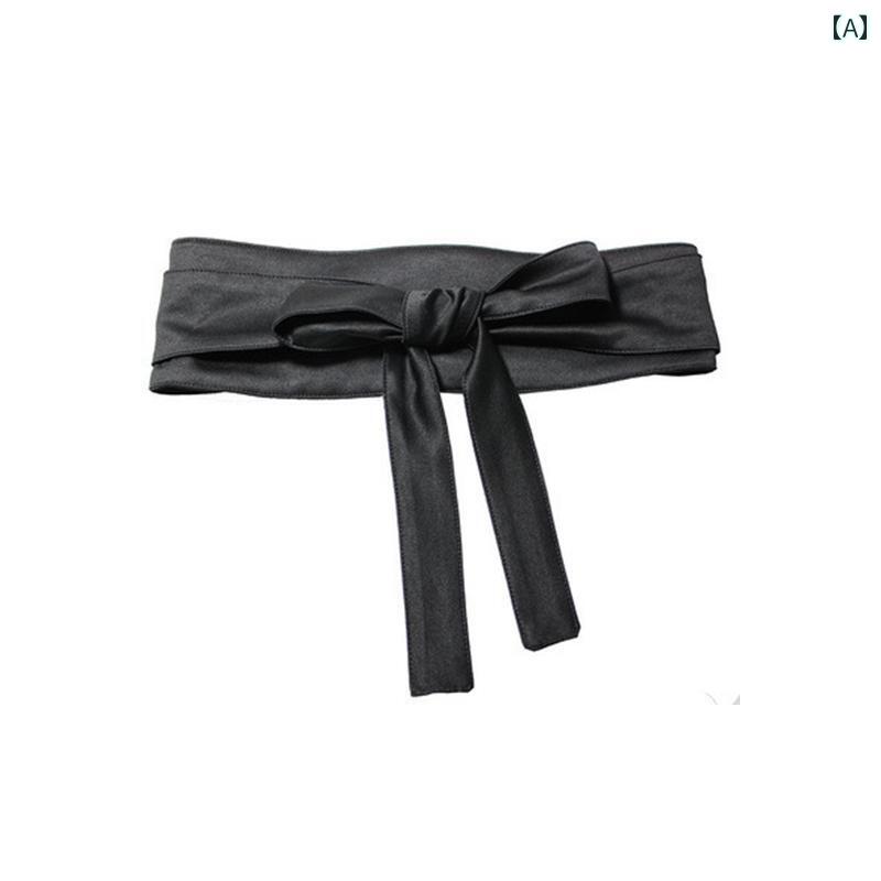 レディース ワイドベルト 幅広 無地 サテン エレガント 豪華感 光沢 上品 ウエスト アクセサリー アクセント アップ効果 おしゃれ かわいい 快適アイテム