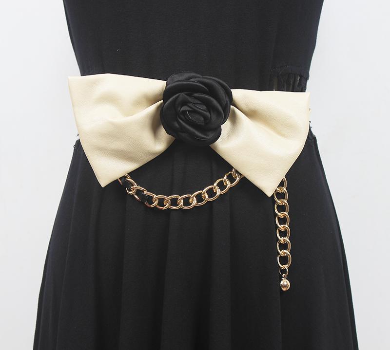 レディース ボウ チェーン ベルト メタル ラブ ベルト スクエア ファッション 装飾品