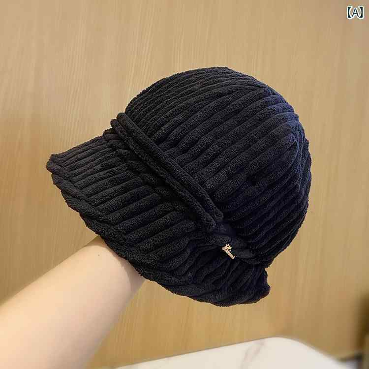 帽子 レディース 秋冬 ファッション フィッシャーマンハット バケットハット 韓国 小顔 コーデュロイ 暖かい