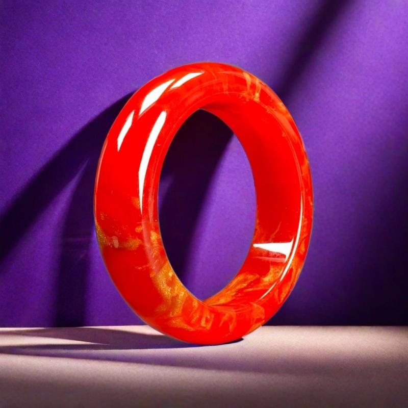 ブレスレット バングル 龍 宝 赤 アクセサリー 派手 レッド 中国 ストーン 幅 太め 腕輪 豪華感 魔除け..