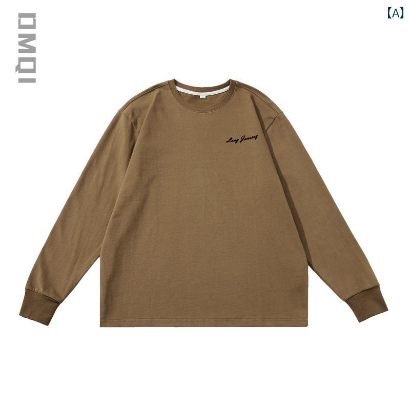 Hawaiian - メンズ スウェットシャツ 春秋 厚手 綿 アメリカン レトロ 長袖 Tシャツ ゆったり 大きめサイズ 春 ラウンドネック トレーナー