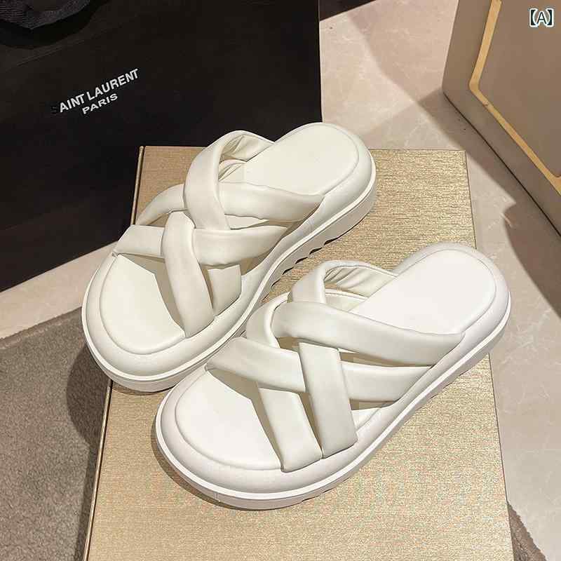 サンダル 夏 レディース フェアリー 厚 海辺 ビーチ 滑りにくい スリッパ レディース ブラック ホワイト カジュアル レジャー