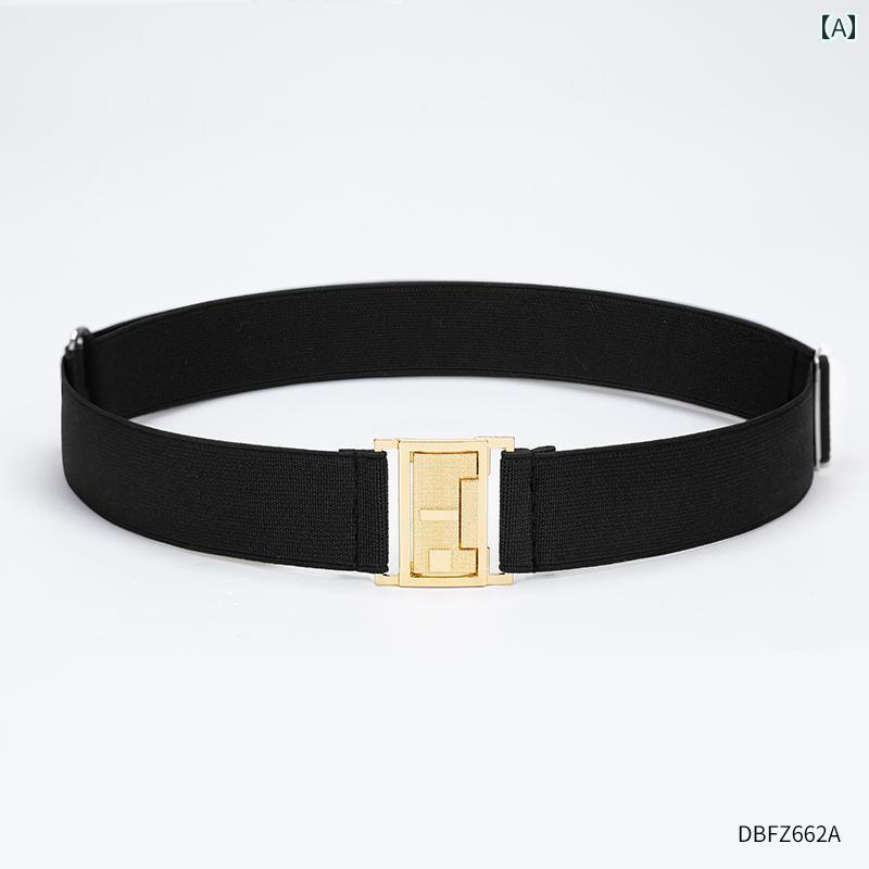 レディース ベルト 伸縮性 ズボン 装飾的 ウエスト 引き締め