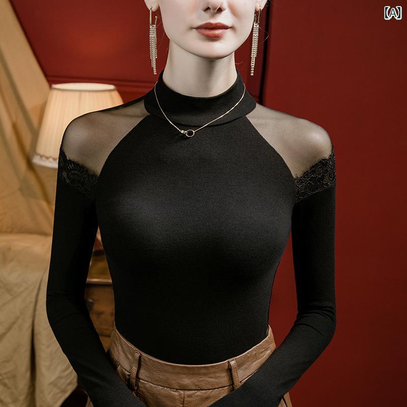 トップス ダンス レディース 魅惑的 標準 モダン ダンス 長袖 ラテン トレーニング 服 女性 ハーフ ハ..