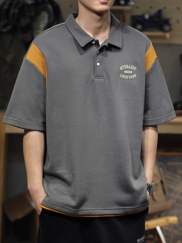 シャツ ポロシャツ メンズ カジュアル 夏 フェイク ツーピース 半袖 Tシャツ アメカジ 五分袖 ポール
