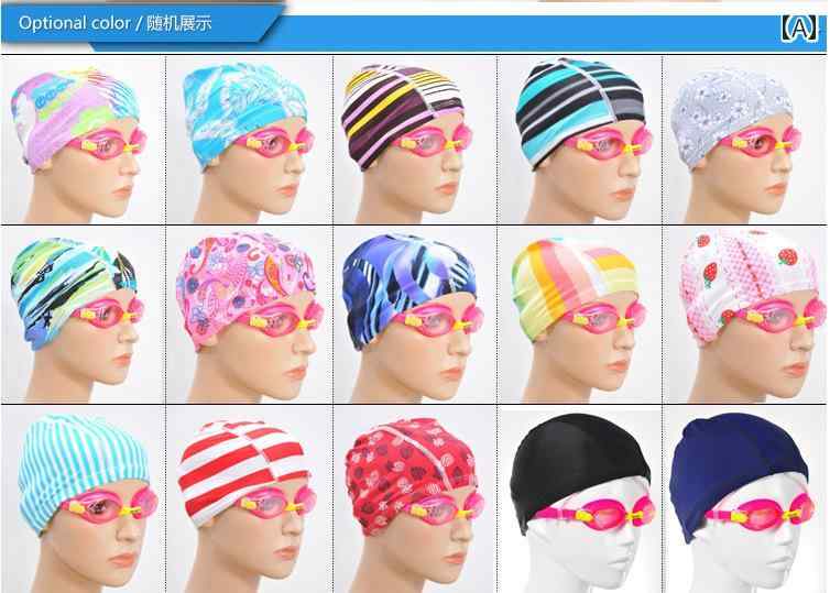 スイムキャップ 水泳 プール 帽子 スイミング キャップ ユニセックス カラフル 無地 布 快適 大人 布 キャップ 子供用 ロング