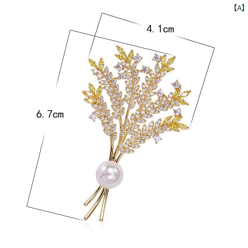 ブローチ セレモニー おしゃれ レディース 小麦 耳 かわいい 高級感 メンズスーツ アクセサリー ピン ..