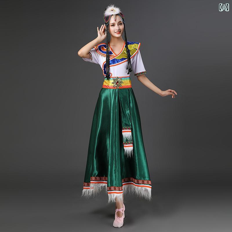 ダンス スカート スイング スカート 練習 パフォーマンス 衣装 民族 衣装 レディース 民族舞踊 伝統 エスニック フレア 大きめサイズ