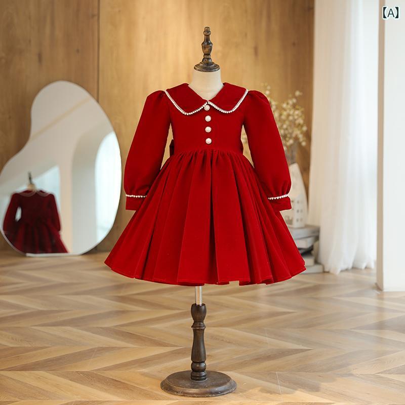 ドレス 女の子 プリンセス ガールズ 中華風 子供 小さい フラワーガール 赤ちゃん 最初 誕生日 お祭り 衣装 軽量 高級感 イブニングドレス