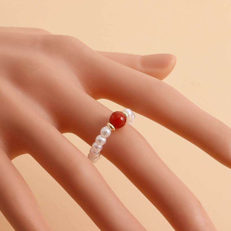 指輪 レディース エスニック アクセサリー アメリカン ジュエリー ボヘミアン カラフル 石 イミテーションパール リング 色あせにくい ハイエンド