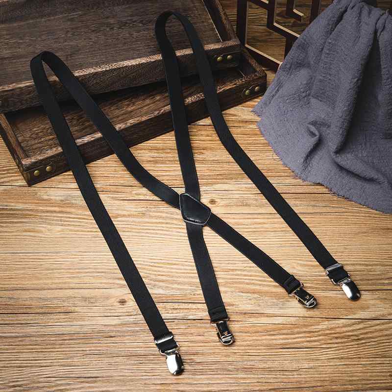 サスペンダー おしゃれ 英国 レトロ ストレッチ性 クリップ メンズ レディース X字型 パンツ ズボン ベルト ユニセックス 韓国 シンプル PU ウエスト