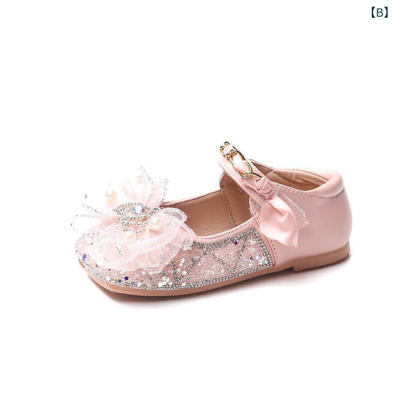 セキュアデポのキッズ ジュニア シューズ 靴 レザー 英国風 女の子 プリンセス ドレス パーティー 浅い口 子供 革靴 パフォーマンス｜アングル2