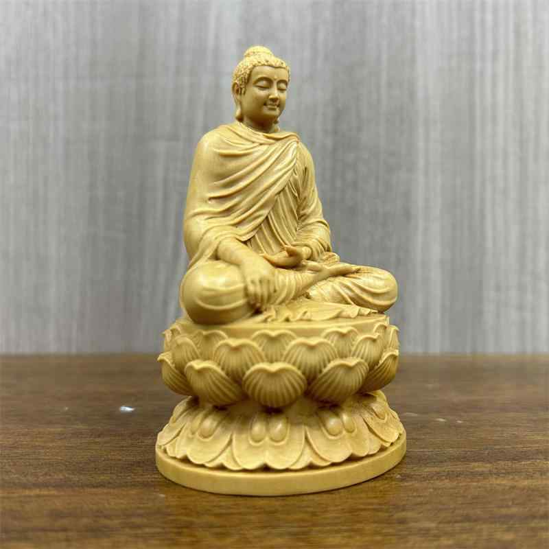 釈迦如来 置物 木 仏具 神具 インテリア ディスプレイ レトロ 小物 アート 縁起物 彫刻 菩薩 仏像 仏陀 チャイナ風(3)