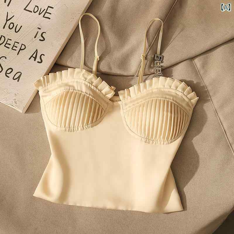 Rakuten - レディース パット付レース キャミソール モテ服 セクシー お腹見せ レイヤード おしゃれ トップス 韓国 イベント フェス 普段着 い 衣装 レジャー デート アップ 映え