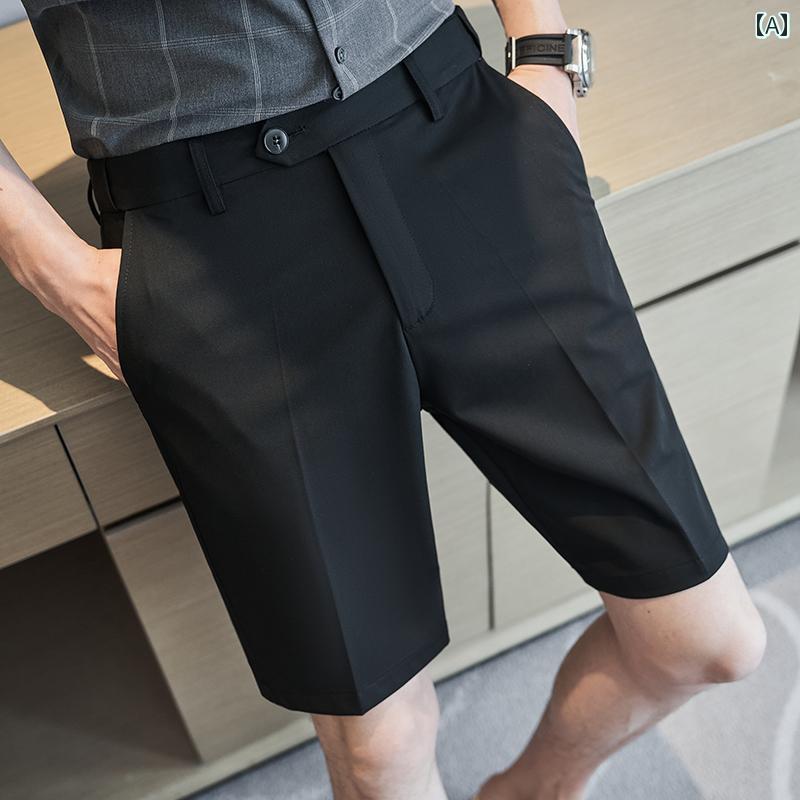 Short, Half Pants - メンズ 夏 カジュアル パンツ スラックス スーツ 九分丈 春 ビジネス シンプル 五分丈 ショーツ ハイエンド ズボン