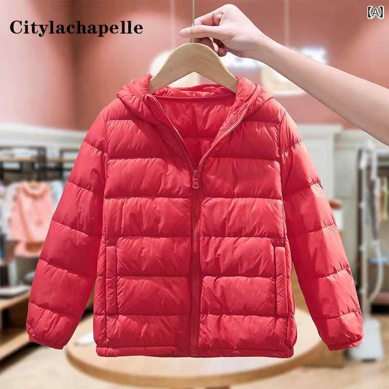 ジャケット トップス キッズ アウター 子供服 ガールズ ショート ダウン 90 秋冬 ホワイトダックダウン 子供 風 暖かい