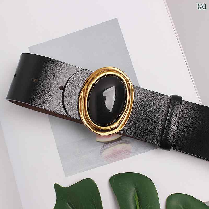 ベルト シンプル ジェム ストーン 象嵌 レディース ファッション アクセサリー オールシーズン ベルト ウエスト バンド